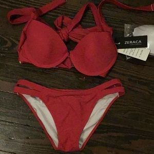 Zeraca NWT Tango Red Bikini Set Small